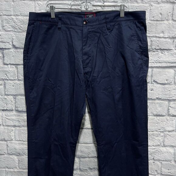 UNTUCKit Relaxed Fit Men Cotton Navy Blue Casual Chino Khaki Pants Size 38X31 - Picture 4 of 14